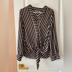 Chelsea28 long sleeve striped blouse